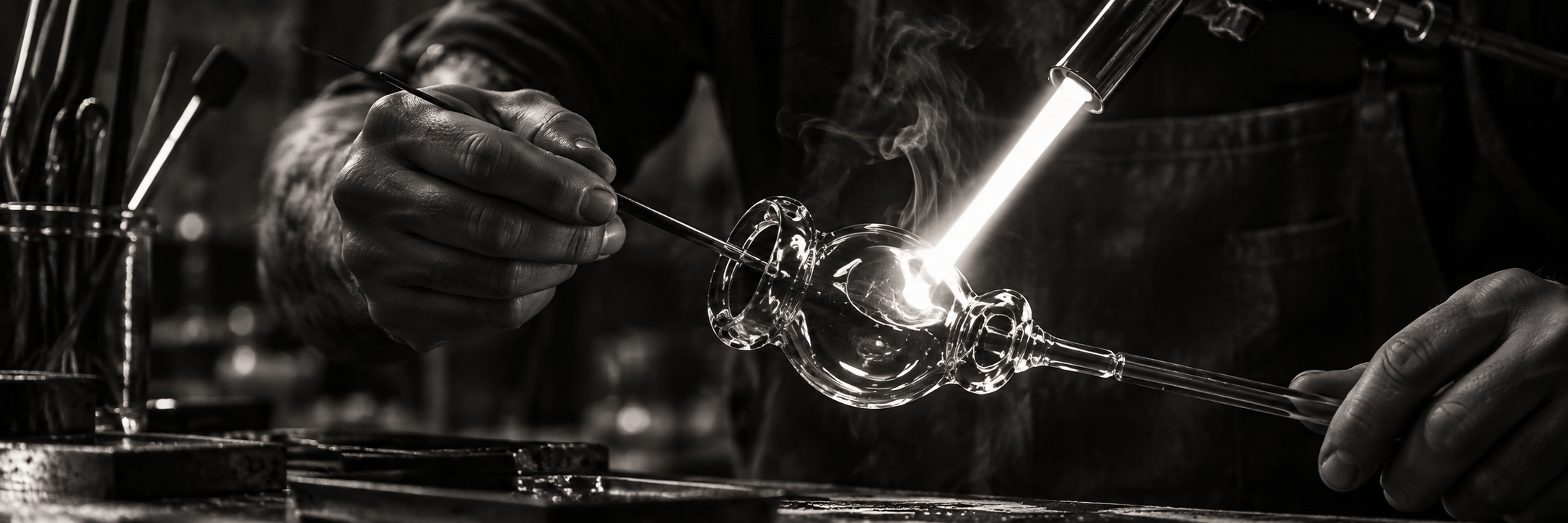 Independent glass maker at work