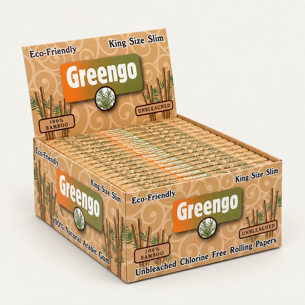 Greengo Ongebleekt King Size Slim Vloei – 50pcs/display