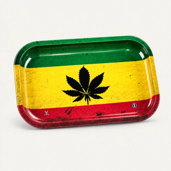 V-Syndicate Rasta Leaf Rolling Tray – 18 × 14 cm