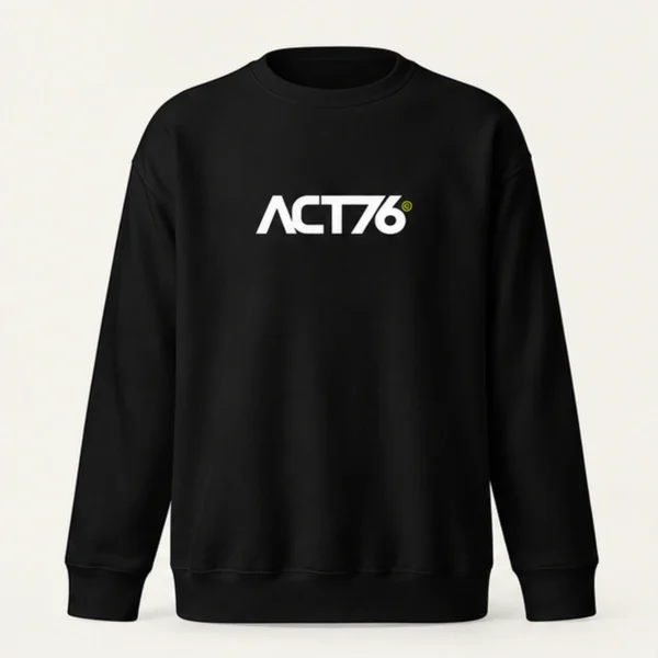 ACT76 Logo Premium Sweatshirt – Black