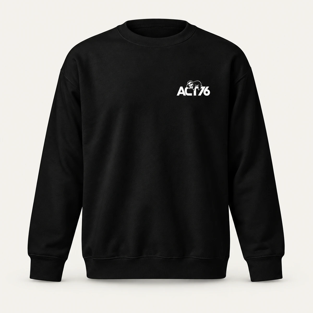 ACT76 Sloth logo Premium Sweatshirt – Black