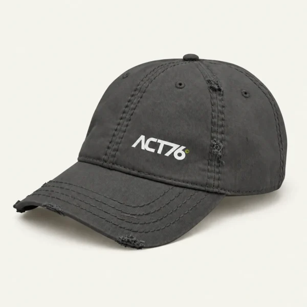 ACT76 Logo Distressed Cap – Grey