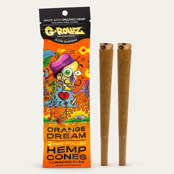 G-Rollz Orange Dream – 2 Voorgerolde Hemp Cones